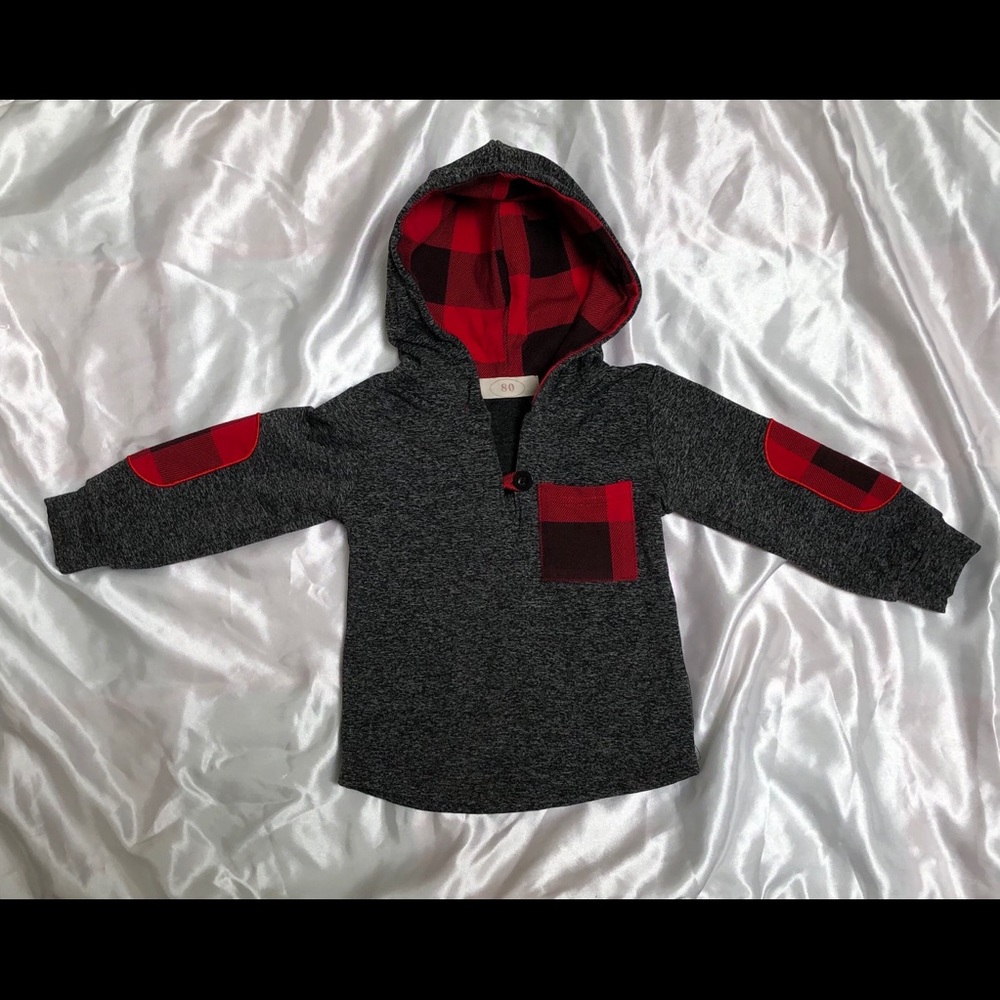 Sweatshirt Hoodie W/Plaid
